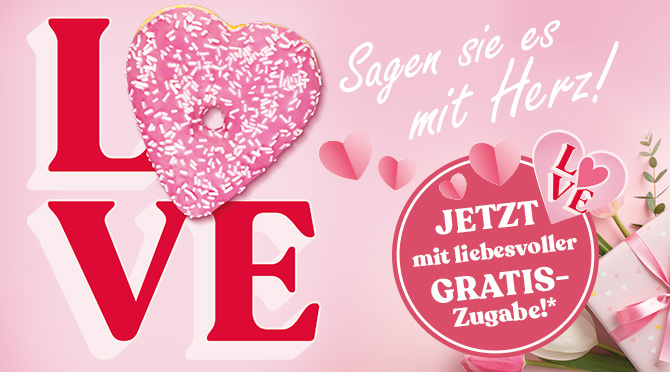 Donut Heart, Donut Herzform, Herzförmig, Love Promo Donut